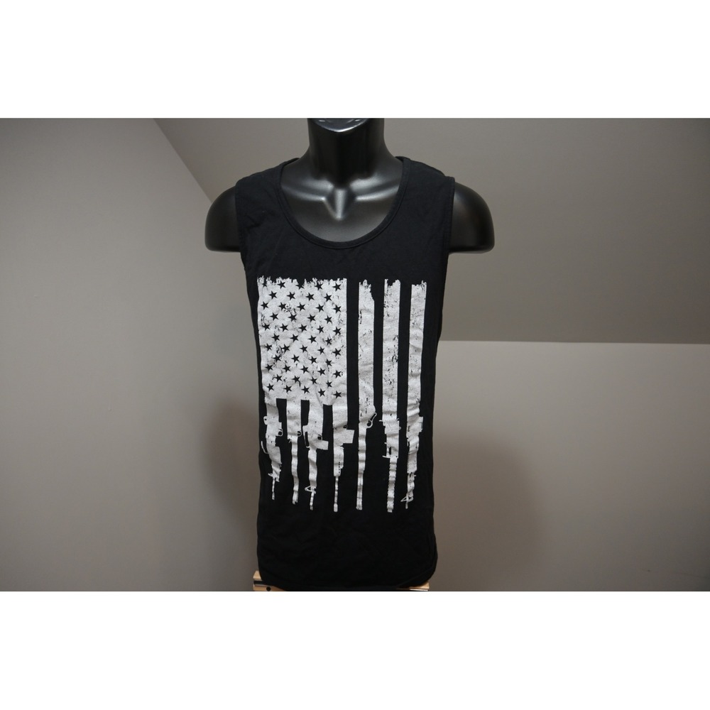 Grunt Style Tank Top Shirt Men XXL Black Flag Gun Graphic Sleeveless Excellent